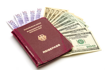 European Union Passport with money