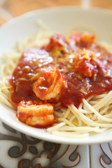 spaghetti with shrimp