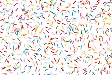 Fototapeta na wymiar Colorful candy sprinkles isolated on white background