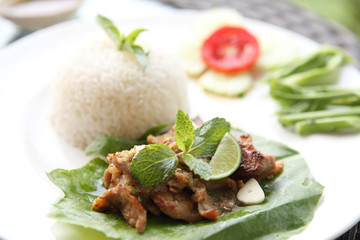 Spicy Barbecued pork with rice