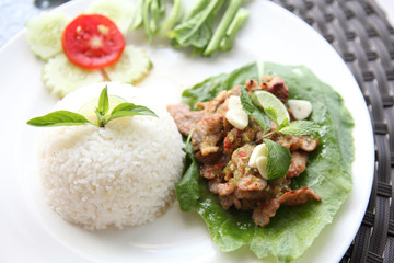 Spicy Barbecued pork with rice