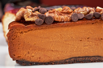 cheesecake with chocolate and nuts