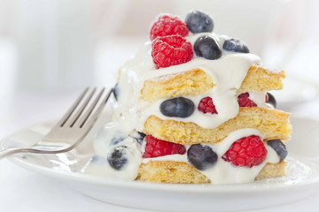 Cake with fresh fruits