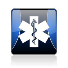 Fototapeta premium emergency square web glossy icon