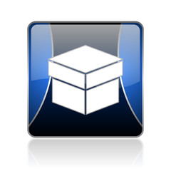 box blue square web glossy icon