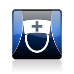Obraz premium nurse blue square web glossy icon