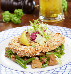 Schnitzel with salad