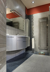 Bagno lussuoso, grigio e arancione