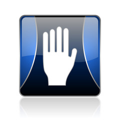 stop blue square web glossy icon