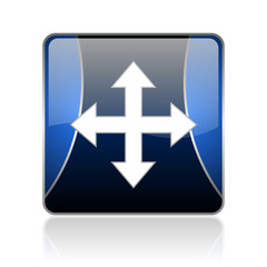 arrows blue square web glossy icon