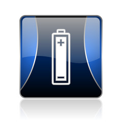Fototapeta premium battery blue square web glossy icon