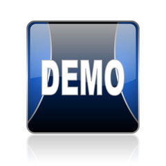 demo blue square web glossy icon