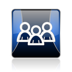 forum blue square web glossy icon