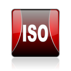 iso red square web glossy icon