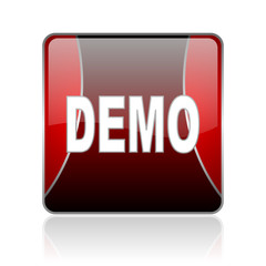 demo red square web glossy icon