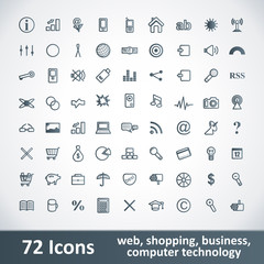 Large Icons Set. 72 Items