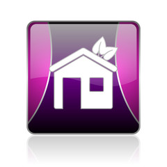 home violet square web glossy icon