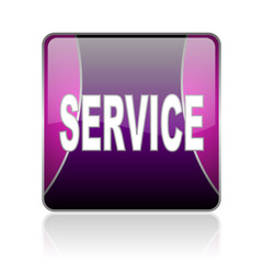 service violet square web glossy icon
