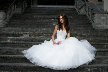 beautiful young woman in wedding dress