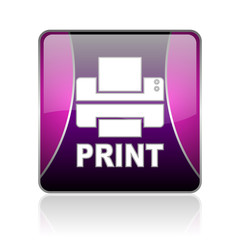 print violet square web glossy icon