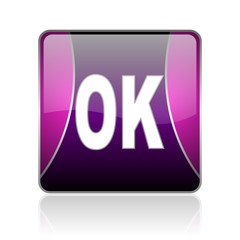 ok violet square web glossy icon