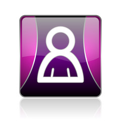 account violet square web glossy icon