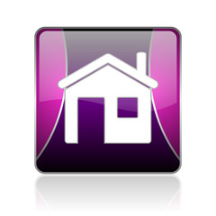 home violet square web glossy icon