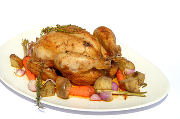 Roast chicken with vegetable
