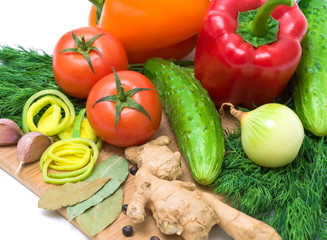 ripe fresh vegetables close up