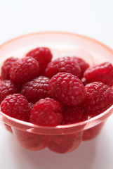 Raspberries in bowl
