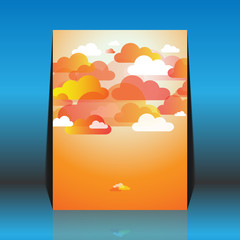 Abstract summer cloud background - flyer design