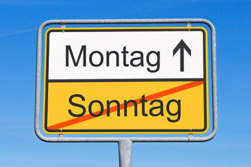 Montag und Sonntag Wochenbeginn