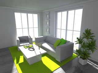 Wohndesign - Wohnen in weiß und grün