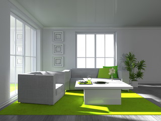 Wohndesign - Wohnen in weiß und grün
