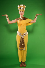 Egyptian woman in costume of the Pharaoh