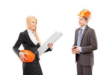 Female architect and investor having a conversation