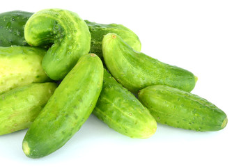 Cucumbers isolated on white.