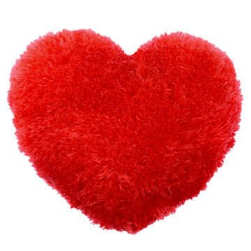 Fluffy heart shape Valentines Day pillow
