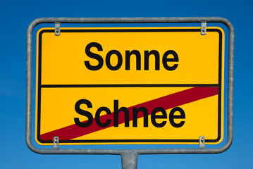 Wechselschild ohne Pfeil SCHNEE - SONNE
