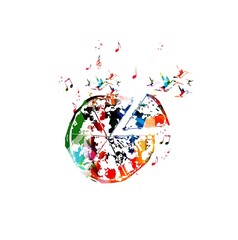 Obraz na płótnie Canvas Colorful vector pizza background with hummingbirds