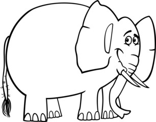 cute elephant cartoon for coloring book