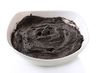 Cosmetic clay for spa treatments, isolated on white