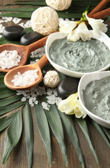 Composition with cosmetic clay for spa treatments,