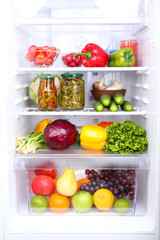 Refrigerator full of food