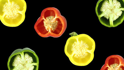 Parts of colorful sweet bell pepper