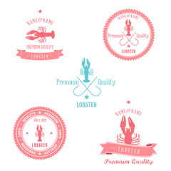 Vintage Lobster Badge set | Editable EPS10. vector illustration