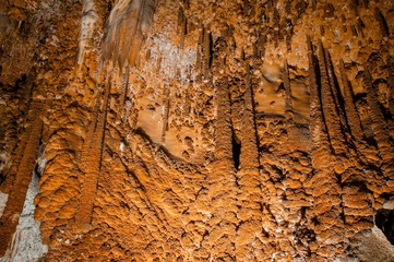 Underground photo in a cave with bright lighr