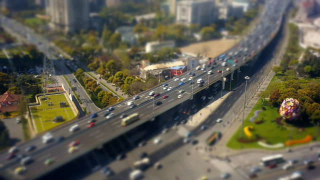 elevated road miniature time lapse