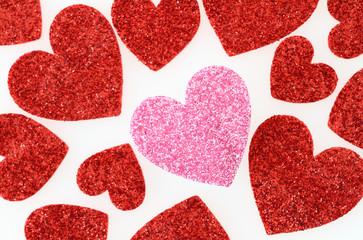 Obraz na płótnie Canvas Serce czerwone i różowe serca