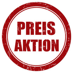 Grunge Stempel rot rund PREIS AKTION